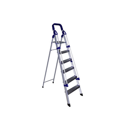 Home Pro 6 Step Ladder With Railing - Color: Silver And Black