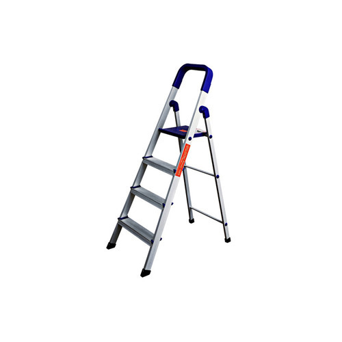 Home Pro 4 Step Plastic Platform Ladder - Color: Silver With Black Accents