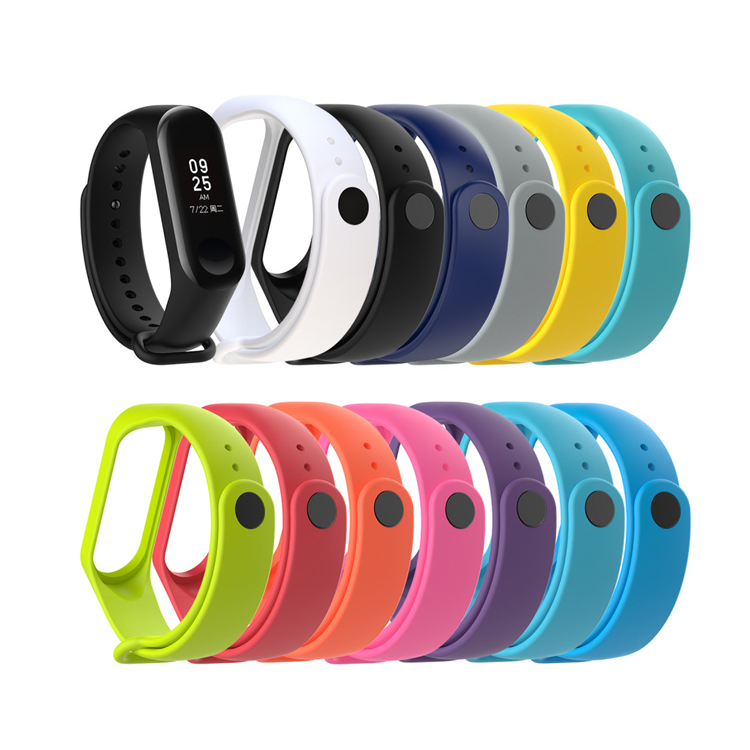 Smartband Strap - Sport Rubber Silicone Bracelet, Water Resistant, Multiple Color Options For M3, M4, M5, M6 | Unisex Fashionable Watch Strap