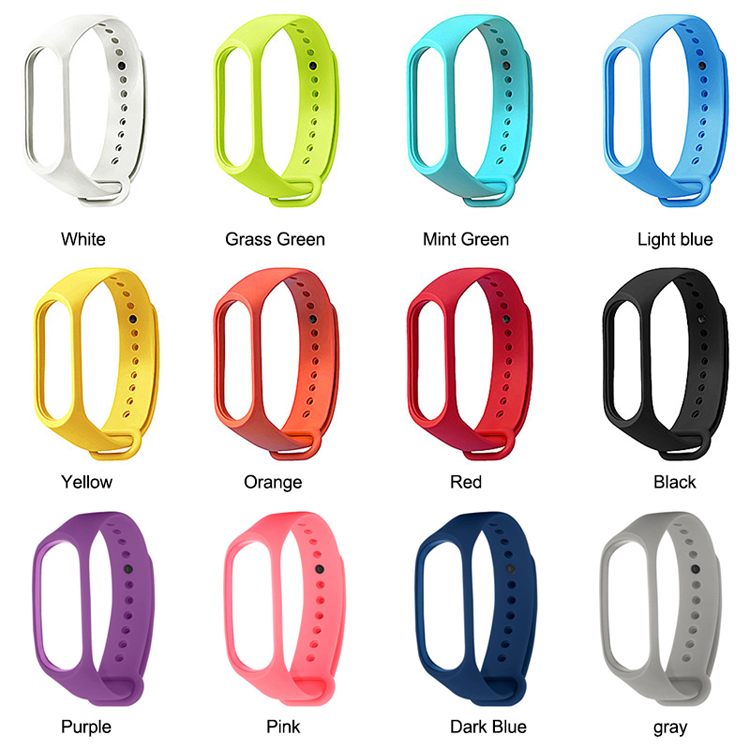 Smartband Strap - Sport Rubber Silicone Bracelet, Water Resistant, Multiple Color Options For M3, M4, M5, M6 | Unisex Fashionable Watch Strap