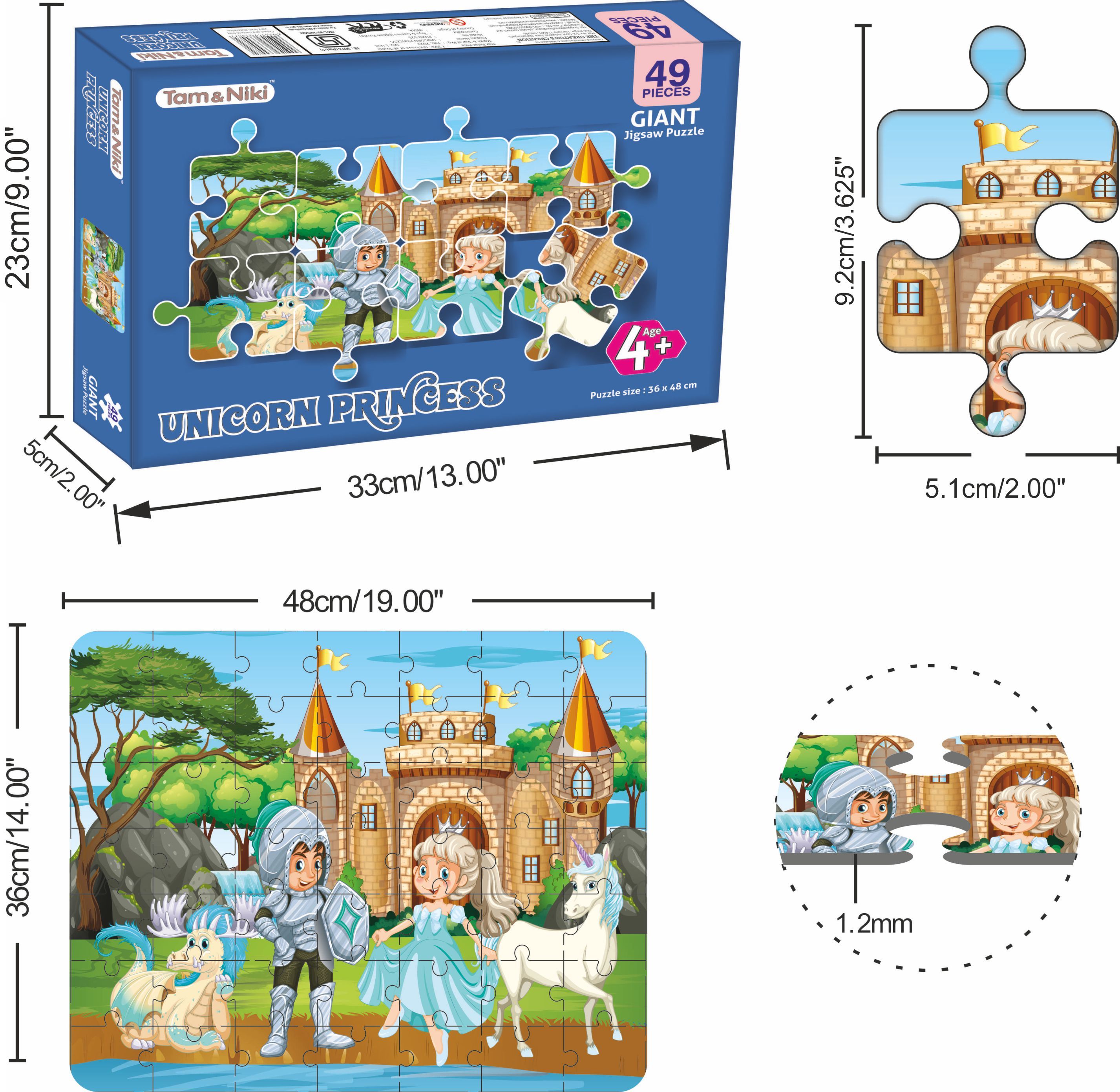 Tam And Niki Unicorn Princess Jigsaw Puzzle - Age Group: 4 +
