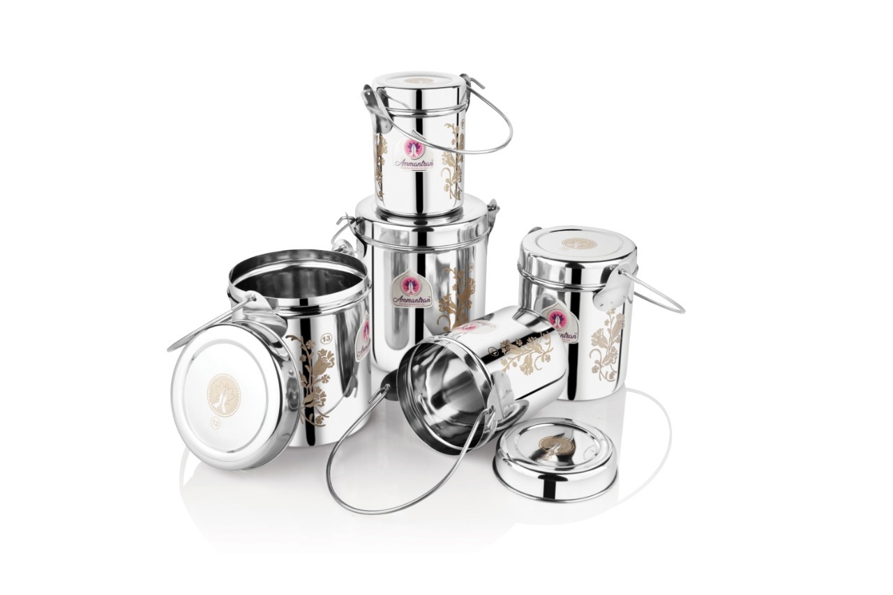 Russian Deep Dabba - Stainless Steel, 1.6 Ltr Capacity, Silver Color | Corrosion Resistant, Durable Design For Storing Sugar And Dry Food