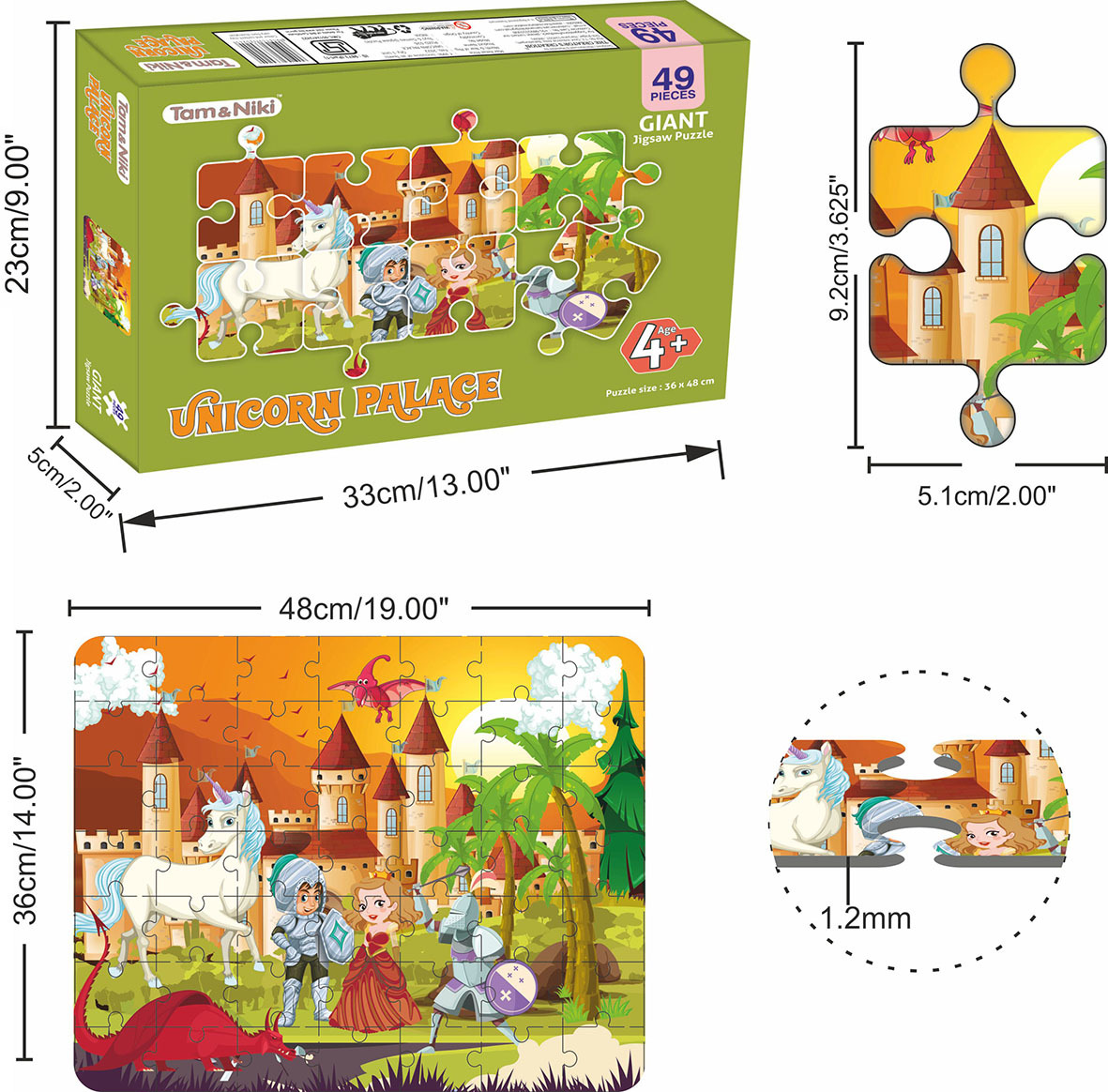 Tam And Niki Unicorn Palace Jigsaw Puzzle - Age Group: 4 +