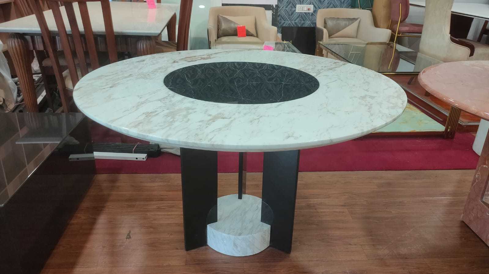 Stone Round Dining Table Set Of 4 Chair