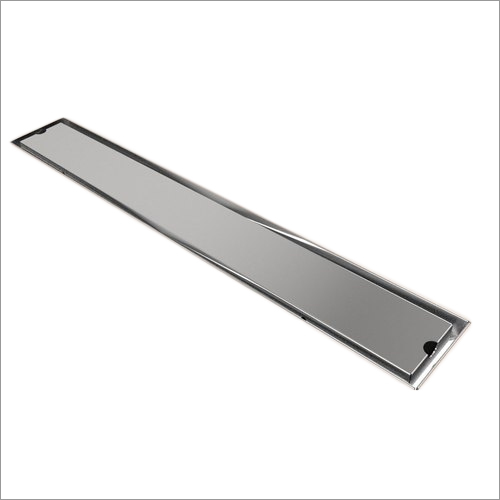 Top Plain Shower Drain - Stainless Steel, 300x84mm Rectangular Design, Glossy Black Finish, 1mm Thickness, Ideal For Bathroom Use