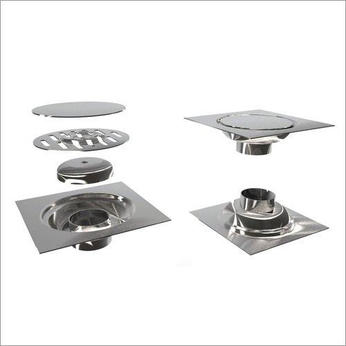 Cct Floor Drain - Stainless Steel, 125 X 125 Mm , Polished Surface Finish, Square Shape, Floor Mounted Installation