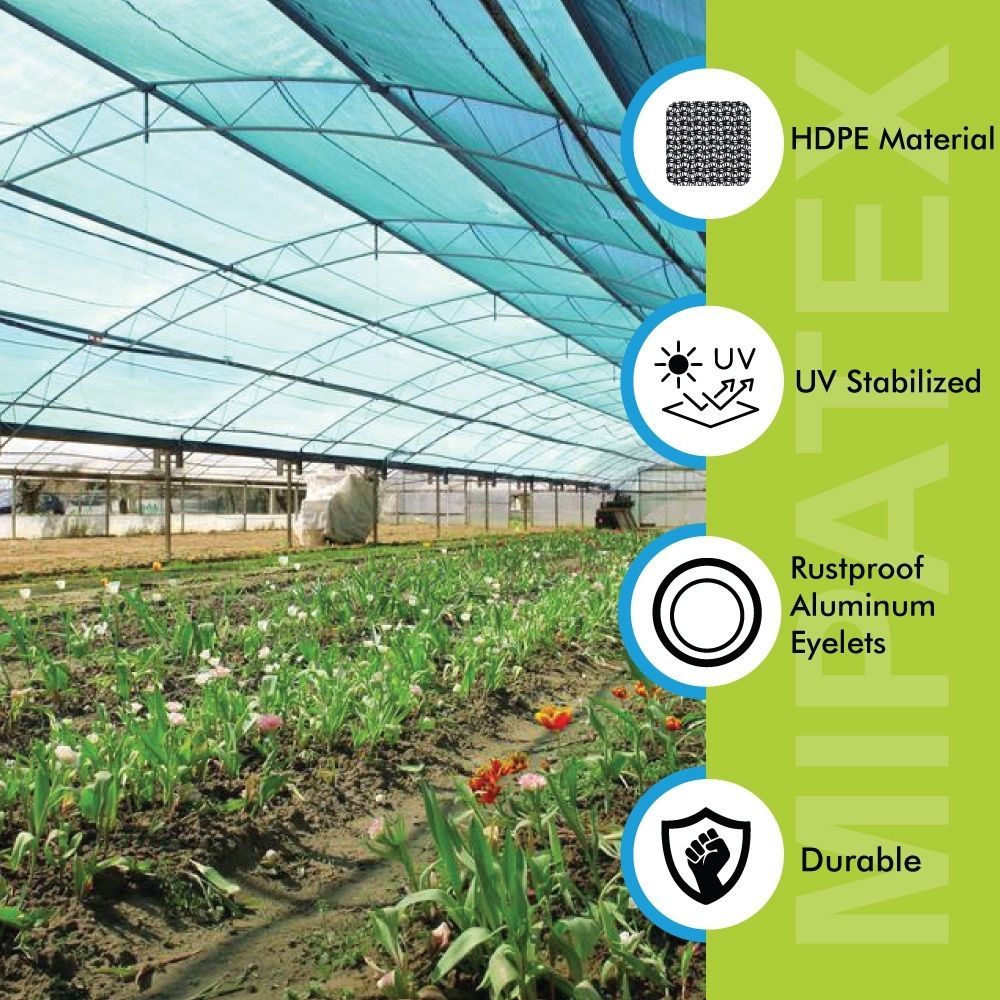 Mipatex Shade Net Green Net Greenhouse Net Agro Shade Net Garden Net Film Length: 50 Meter (M)