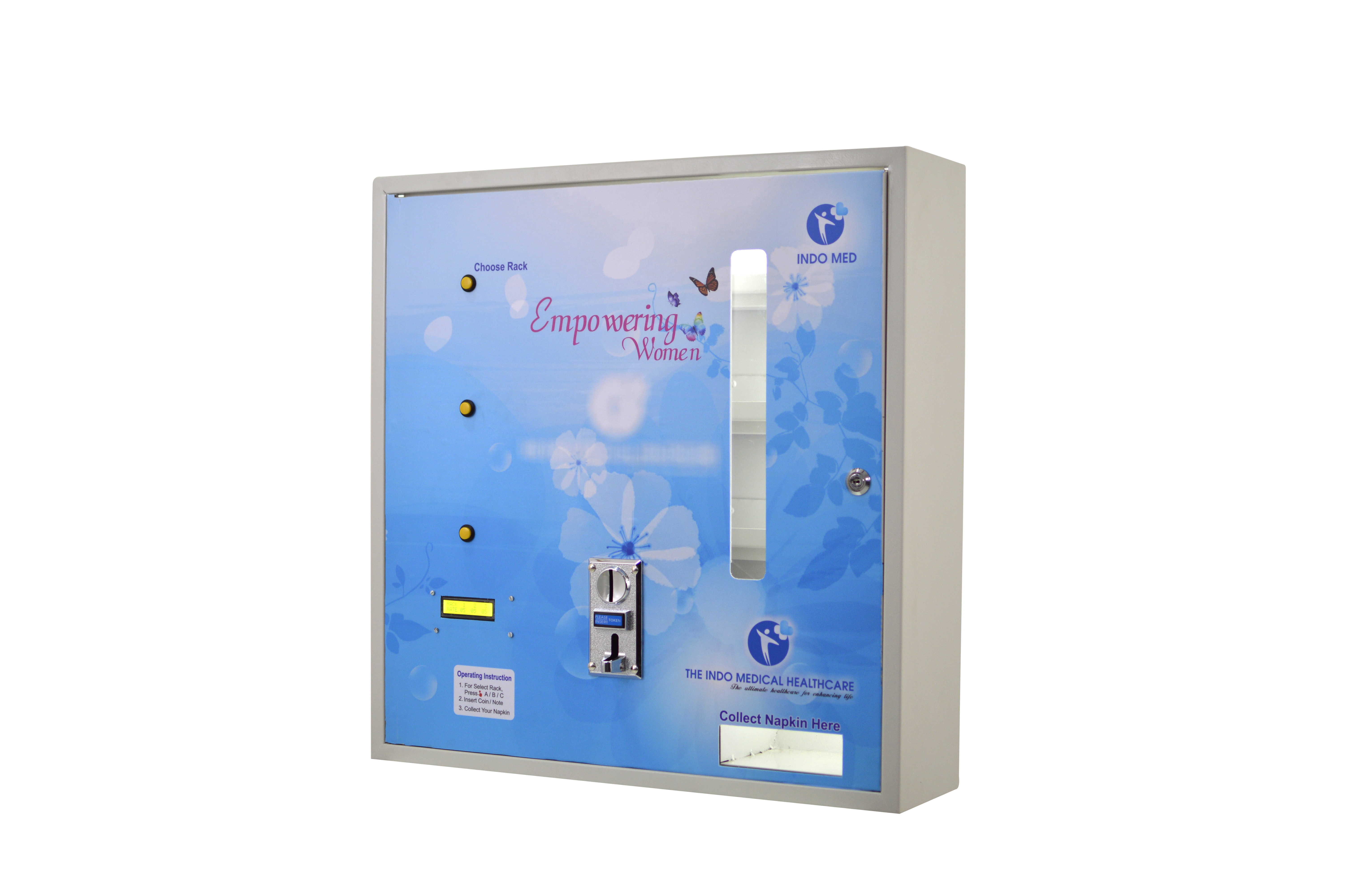 Automatic Sanitary Napkin Vending Machine - Stainless Steel, 650x180x600 Mm, Siemens Grey | Lcd Touchscreen, 75 Napkin Capacity, Wall Mountable, 1-year Warranty