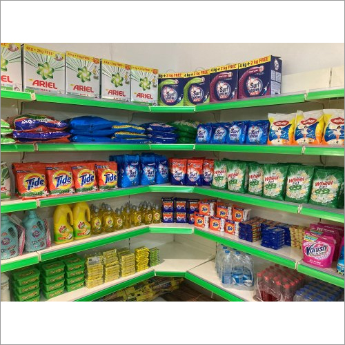 Supermarket Display Rack - Powder Coated Steel, Customised Size | Spacious Design For Milk, Curd, Eggs, And Bread Storage