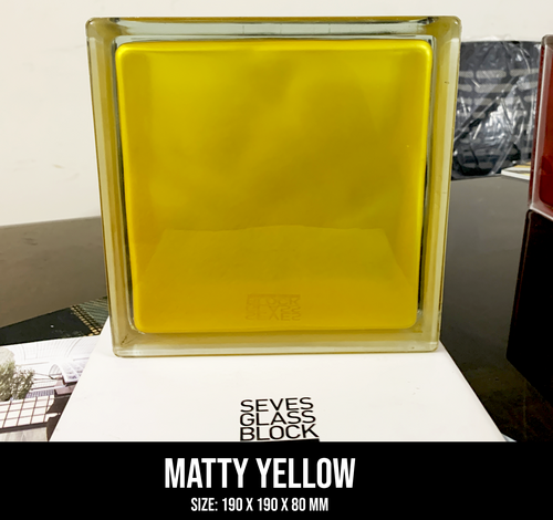 Solid Matty Yellow Glass Block