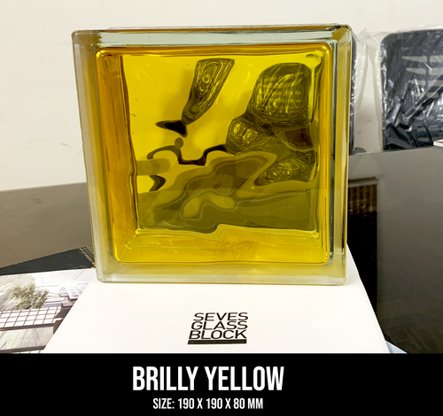 सॉलिड ब्रिली येलो ग्लास ब्लॉक