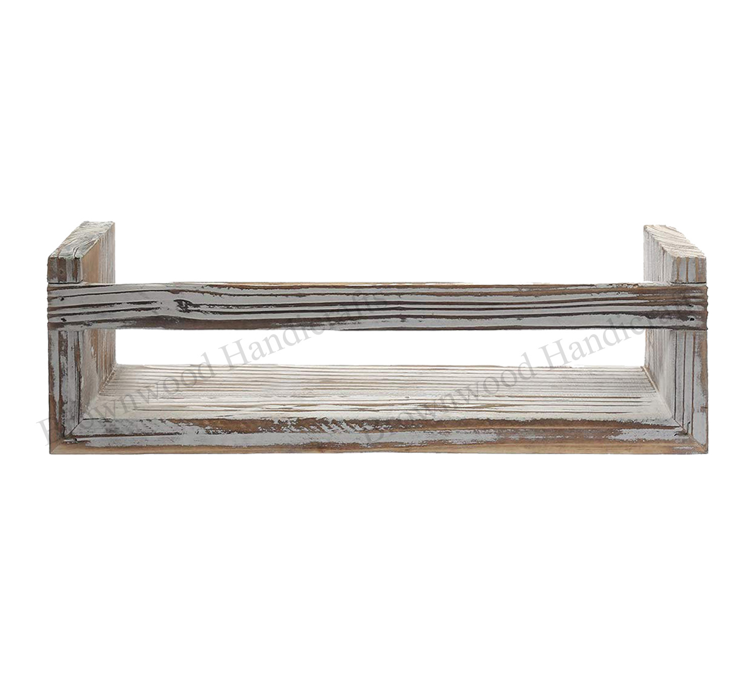 Burnt Distress White Pine Wood Wall Shelves Set Of 3 Shelves