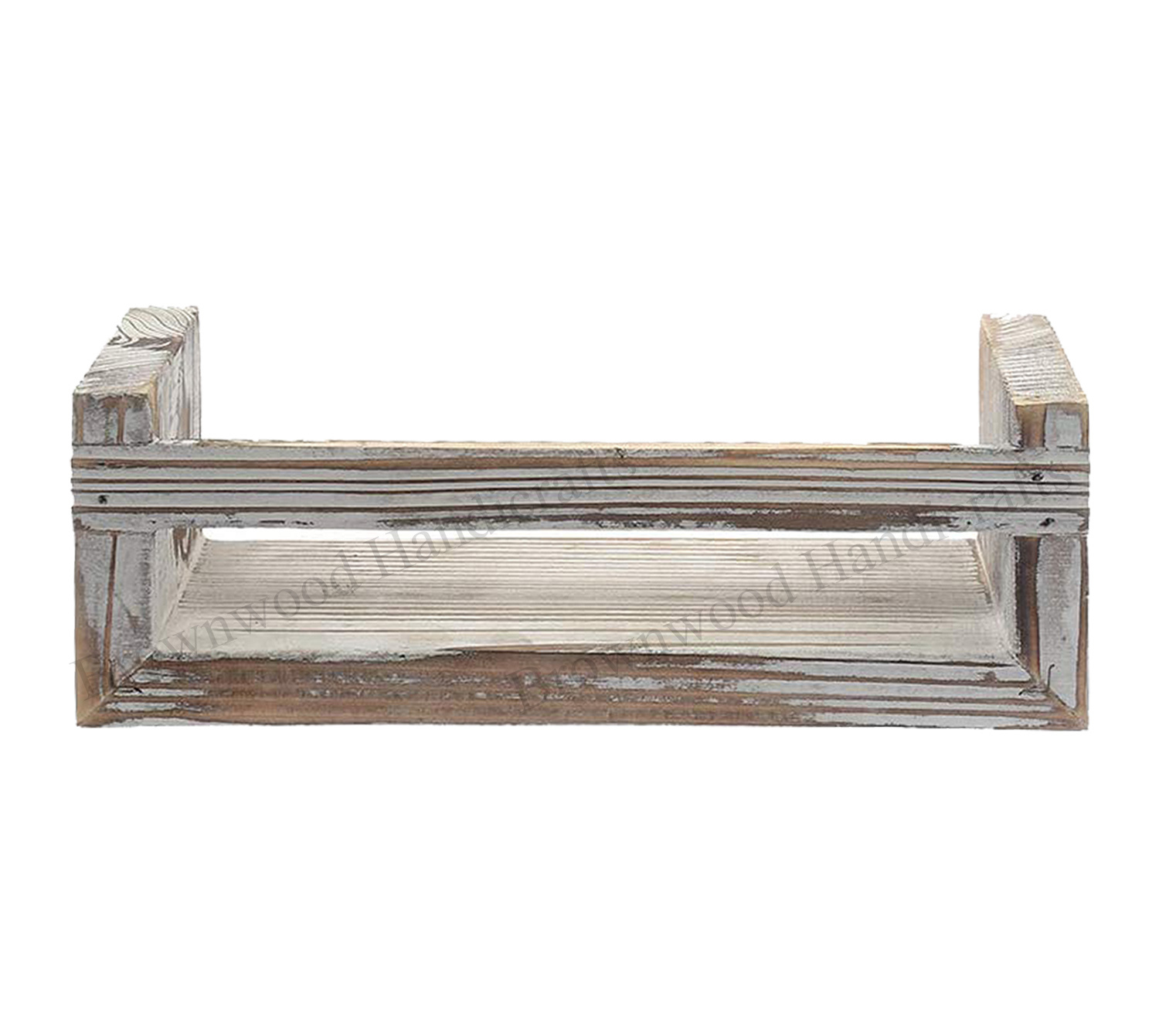 Burnt Distress White Pine Wood Wall Shelves Set Of 3 Shelves