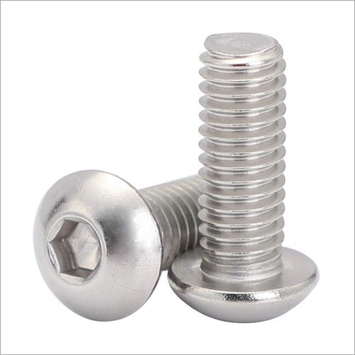 Button Head Cap Screw - Stainless Steel 2 Inch Size Silver Color | Full Thread Design Corrosion Resistant Ideal For Industrial Applications