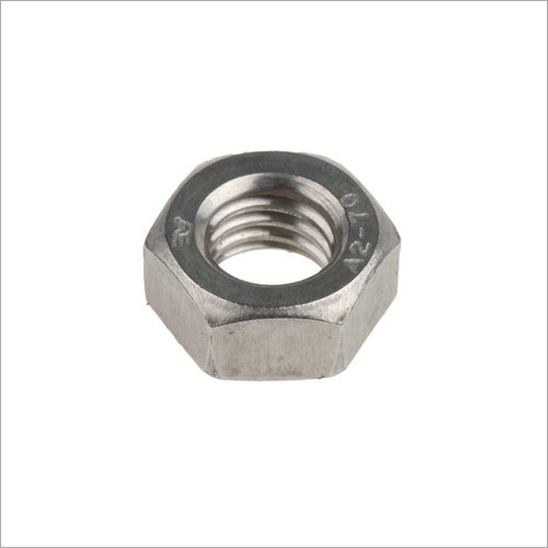 Stainless Steel Nuts - 10mm Thickness, Hexagonal Shape, Silver Color | Corrosion Resistant, Ideal For Industrial Applications