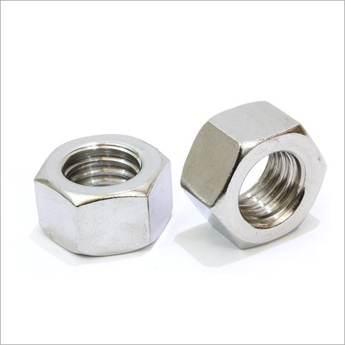Stainless Steel Nuts - 10mm Thickness, Hexagonal Shape, Silver Color | Corrosion Resistant, Ideal For Industrial Applications