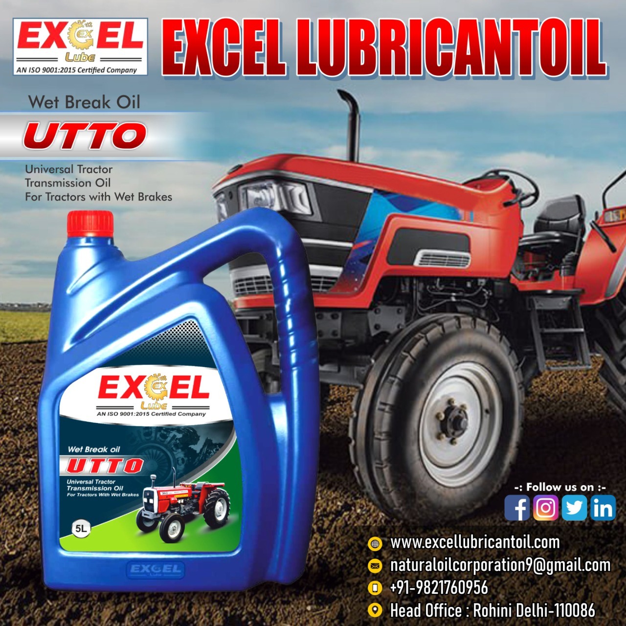 Excel Wet Brake Oil (Utto) - Chemical Composition: .25 %