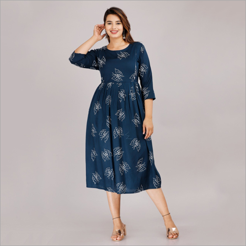 वॉशेबल लेडीज़ ब्लू मैटरनिटी कुर्ती