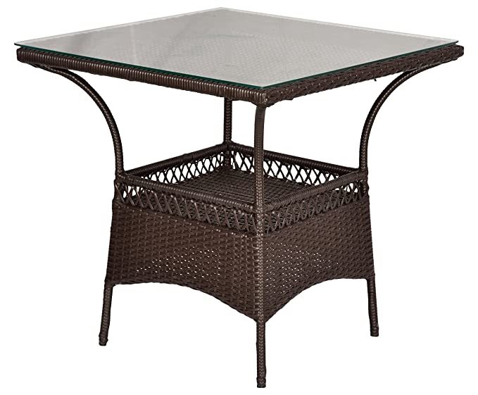 Outdoor Garden Table Chair Set (Brown) - Assembly: No Assembly Required