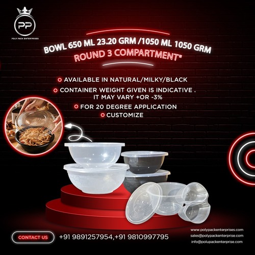 Plastic Bowl - Durable Material: High-Quality Plastic | Lightweight, Versatile, Easy-to-Clean Design