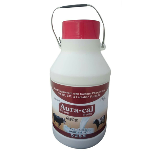 Aura-Cal Chelated Calcium - 100 ml Liquid, Enhanced Milk Production Formula with Vitamins and Minerals for Livestock