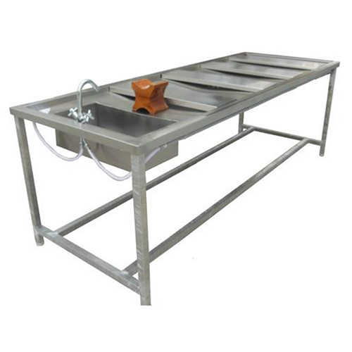 Autopsy Table - Stainless Steel, 72" X 30" X 36" | 500 Lbs Weight Capacity, Built-in Drainage System, Optional Accessories