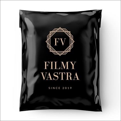 कस्टम प्रिंटेड ब्लैक कलर कूरियर बैग