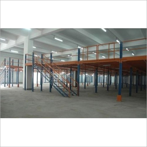 Modular Mezzanine Floor - Steel, 3000 x 3000 mm, Blue & Orange | Environmentally-Friendly, Natural Color Finish