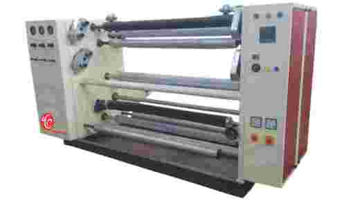 Adhesive Tape Slitting Machine - 48mm x 65m Roll Size, 2000 kg Weight, 5.5 kW Power, White Color | Full-Automatic Four-Shaft Turret, Smooth Rewinding Operation, Auto Labeling Option, Low Energy Consumption