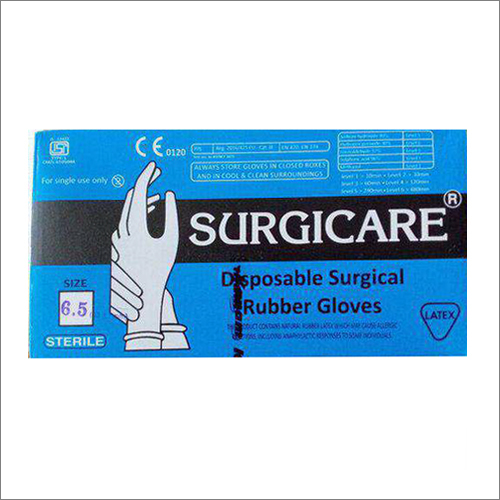 Surgical Gloves - Rubber Material, Sizes 6 to 7.5 Inches, White Color | Medical Full Finger, Unisex, Sterile, Disposable