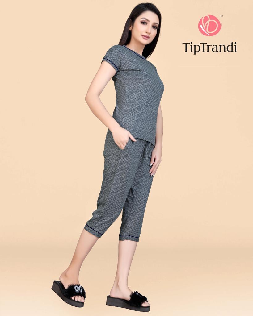 All Type Of Color Available Capri Night Suit