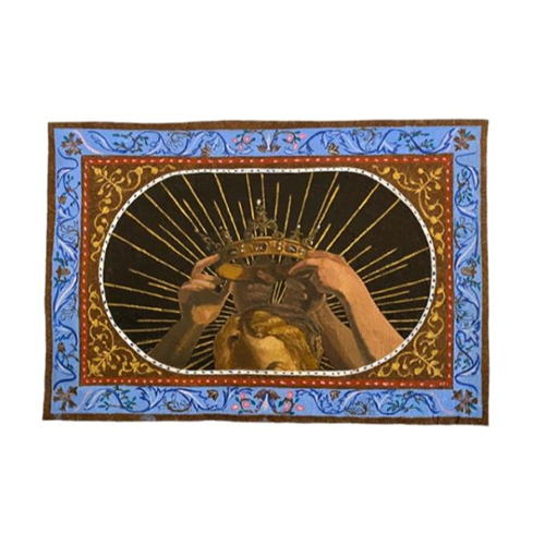 16 x 11 inch Malai Leather Hand Painted Mat