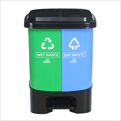 Green/Blue/Black 10 Liter Twin Dustbin