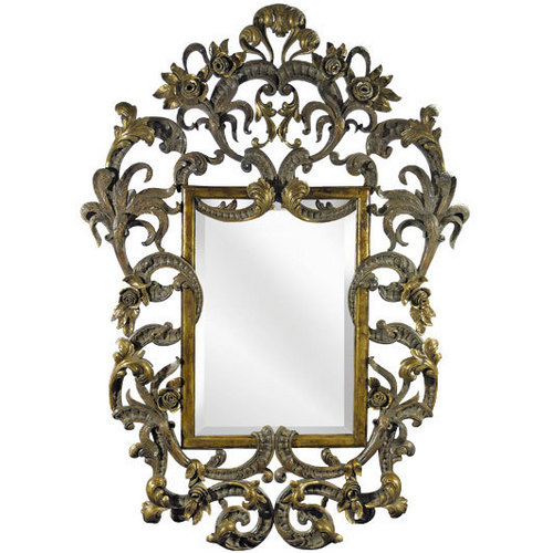 लकड़ी का दर्पण नक्काशीदार फ्रेम