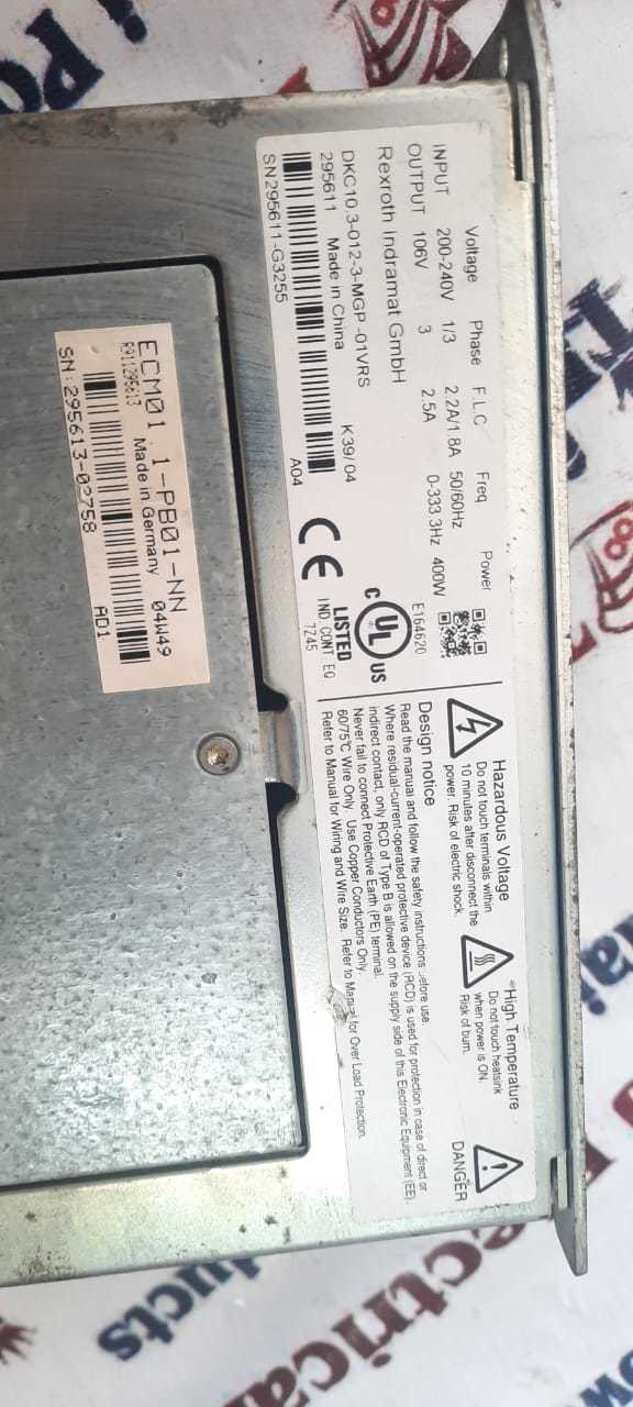 Rexroth Ecm01 1-pb01-nn - Modular Design, Wide Input Voltage Range | Compact, Durable, Easy Installation, High Efficiency, Reliable Operation