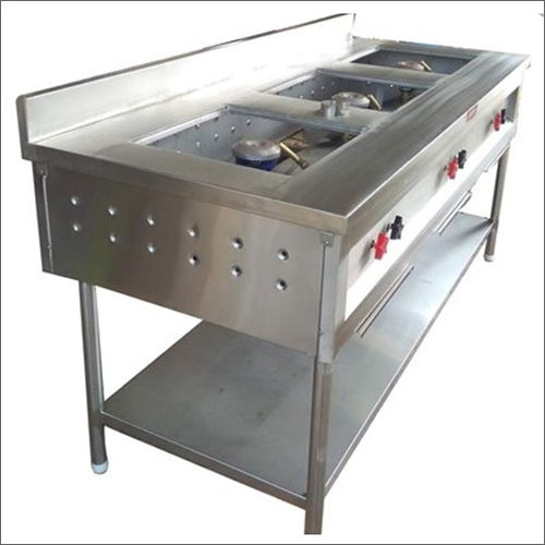 Stainless Steel Three Burner Gas Cooking Range