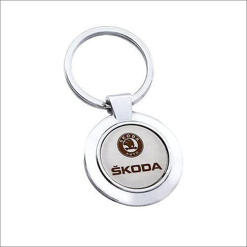 Silver Printed Promotional Keychain