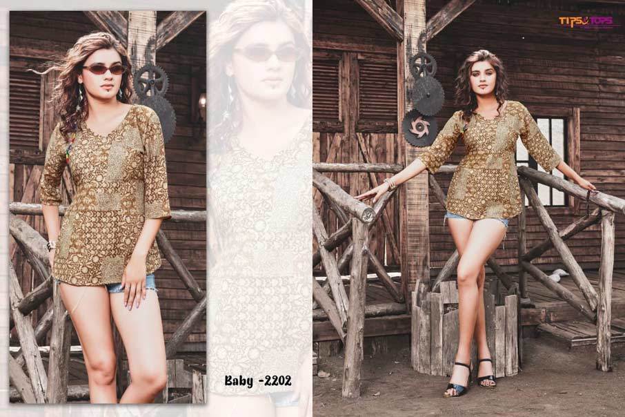 Artwork Embroidery Work Tops Catalogue Set - Rayon Flex, M To 3xl | Breathable, No Fade, Washable, 8 Unique Designs In Denim Slit Style
