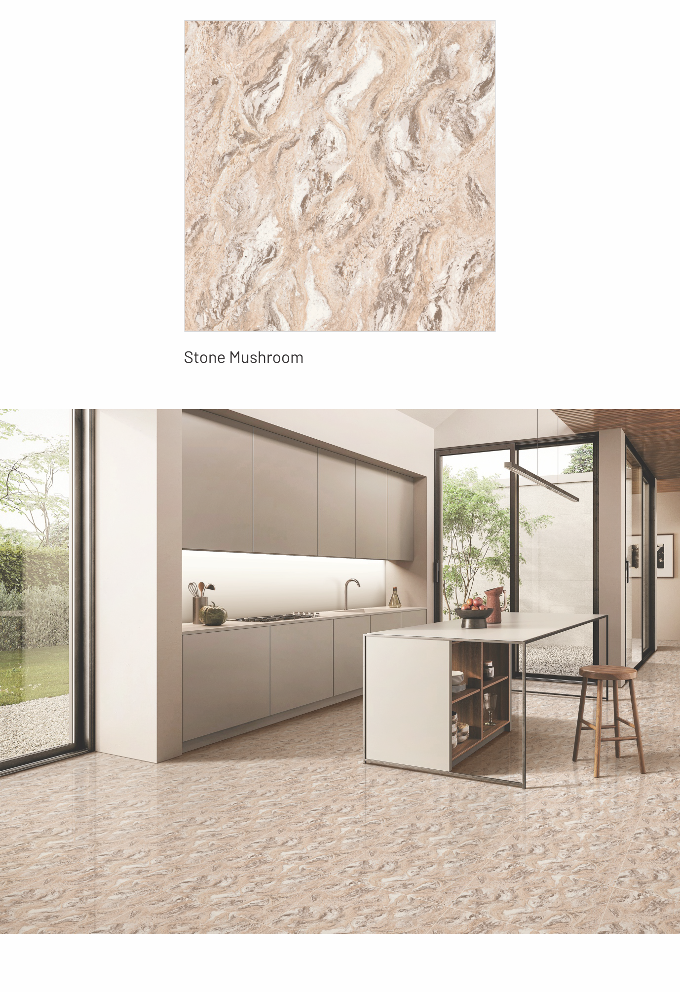 Multi Color Double Charge Stone White Tiles
