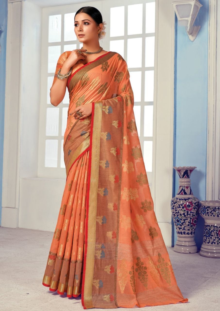 No Fade Indian Handloom Whoesale Saree Catlogue Set