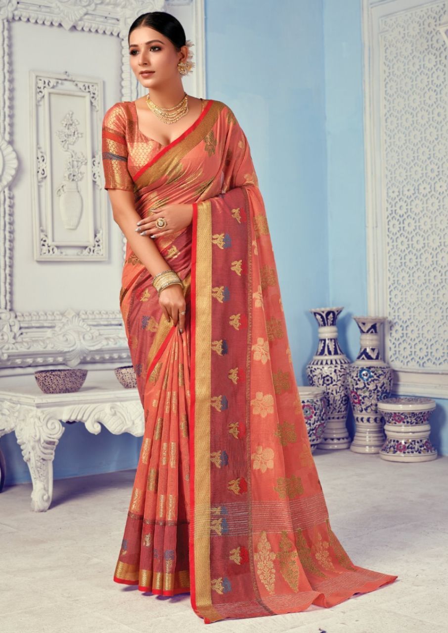 No Fade Indian Handloom Whoesale Saree Catlogue Set