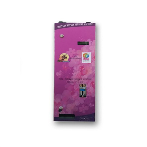 Automatic Sanitary Napkin Vending Machine - Metal Build, 50 Napkin Capacity | Automatic Operation, High Efficiency, Wall Mounted Design
