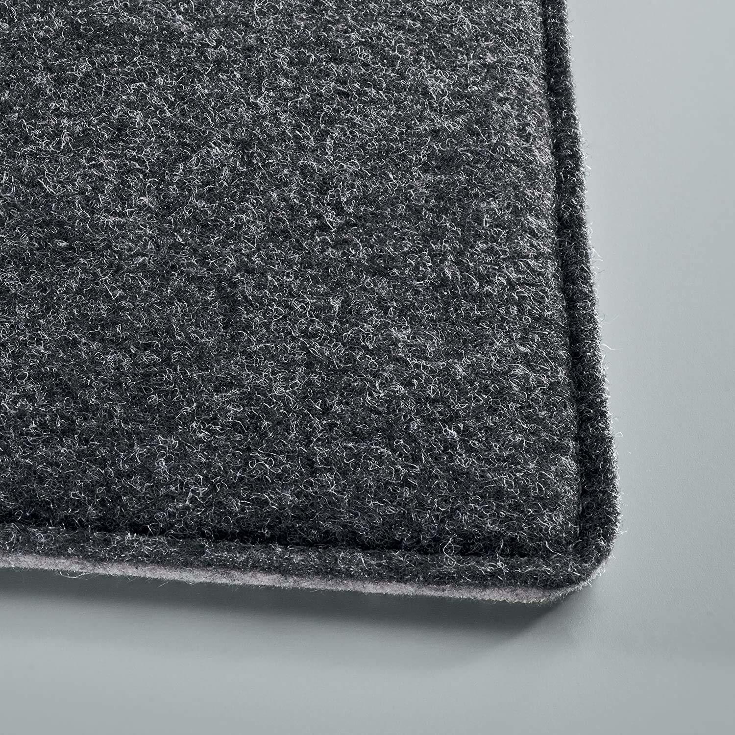 Felt Desk Pad - 60x40cm , Dark Grey With Elastic Strap, Pen Storage Pocket And Anti-slip Back