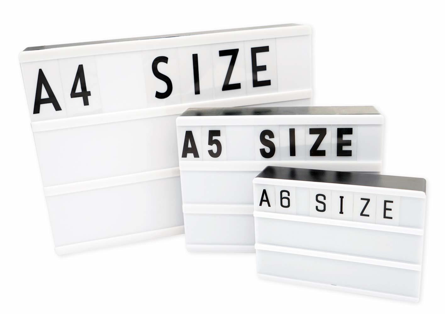 White + Black Cinema Light Box With 96 Letters And Symbols - Diy Cinematic Led Light Box Free Combination (A6 Size) White/black