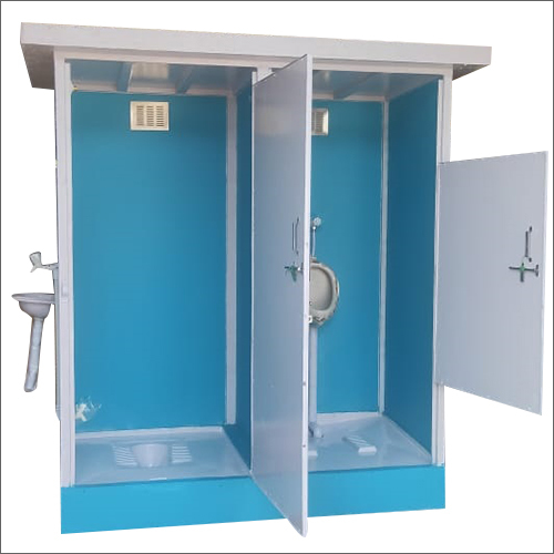 Pvc Portable Toilet - Weather-resistant Pvc Panel Blue Color With Dual Doors | Ideal For Outdoor Events Emergency Use And Various Workplaces
