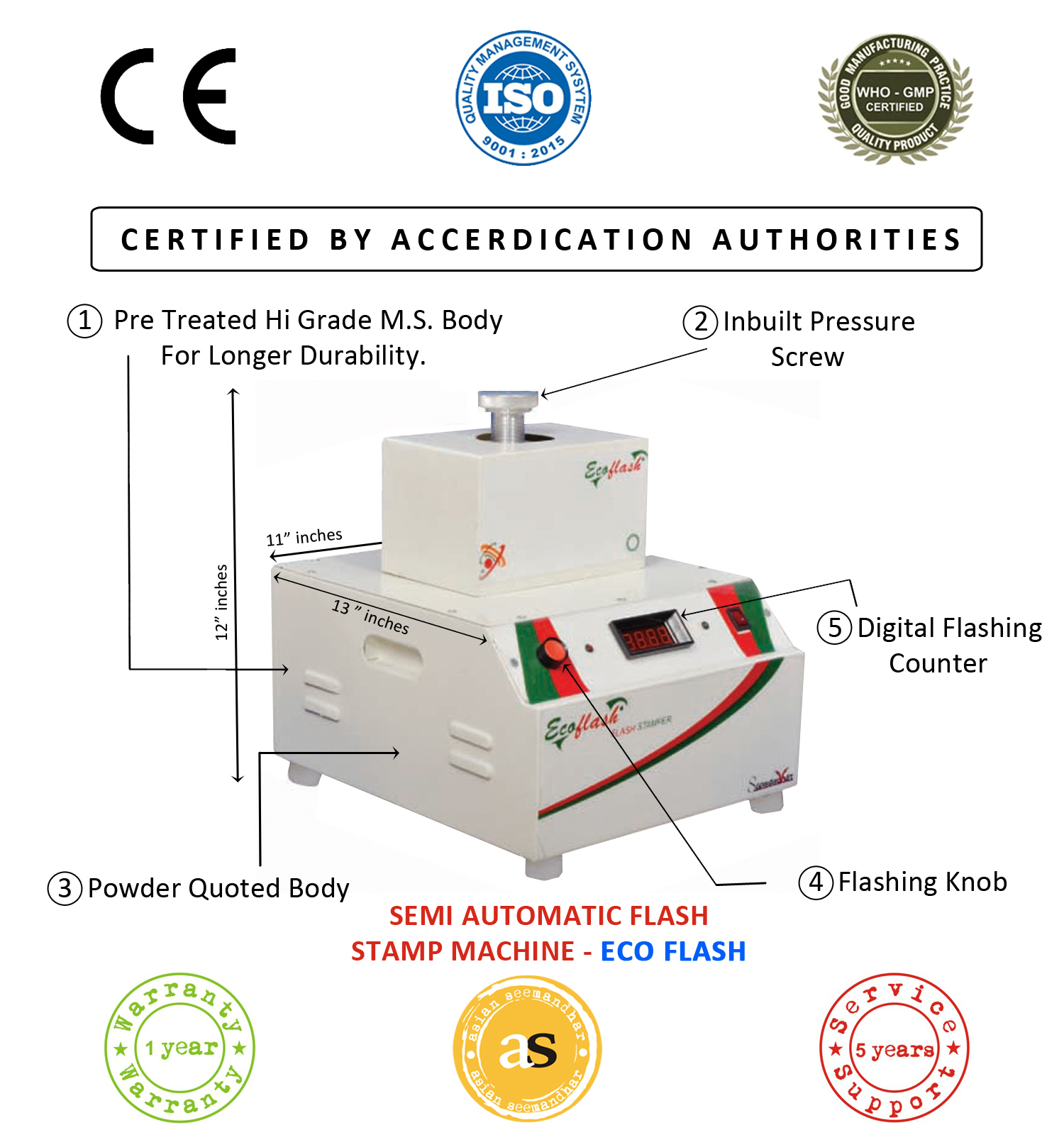 White Flash Stamp Machine