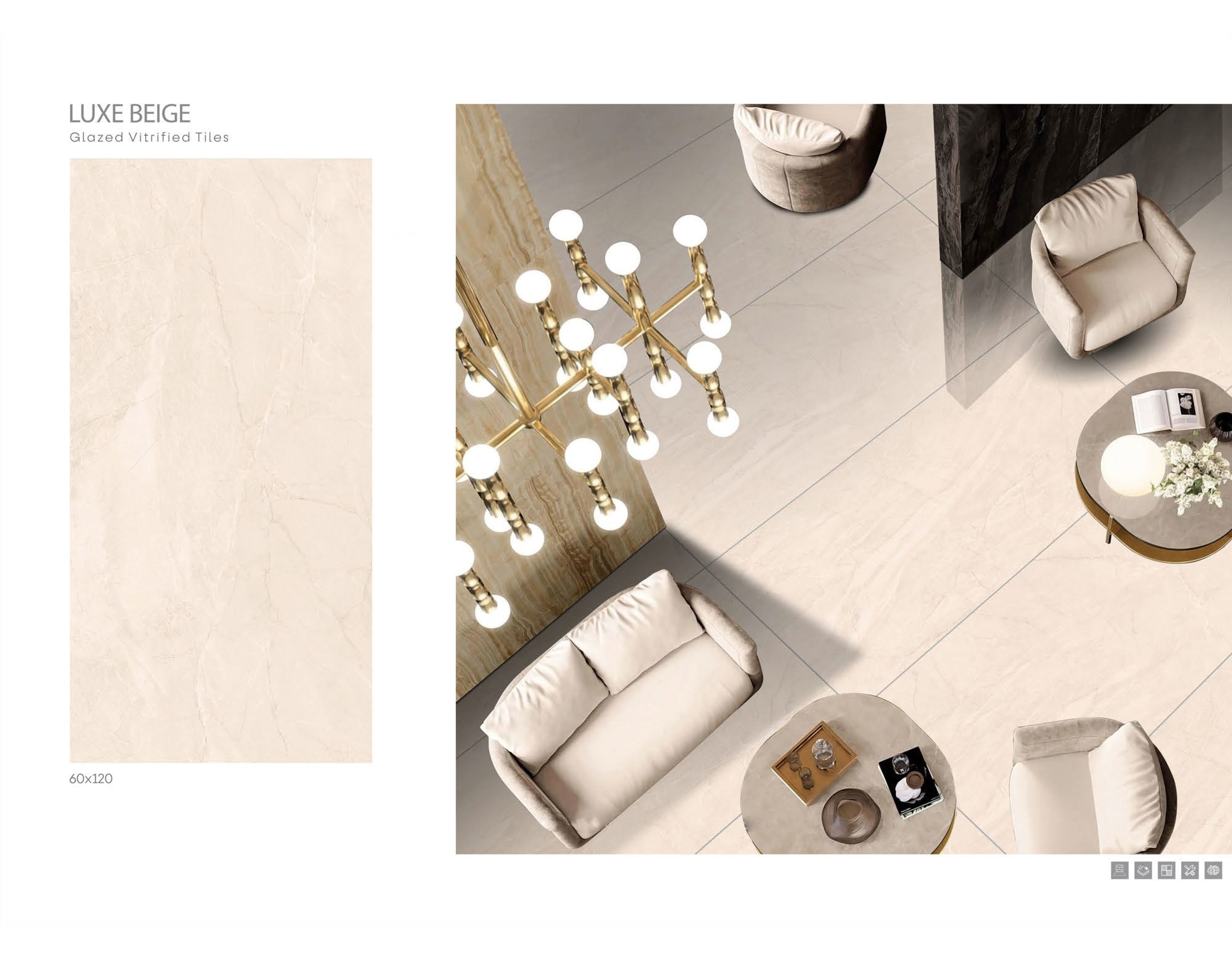 Vitrified Tiles - 600x1200mm, Multi Color Glossy Finish | Premium Ceramic, 9mm Thickness, Ideal For Interior Floors