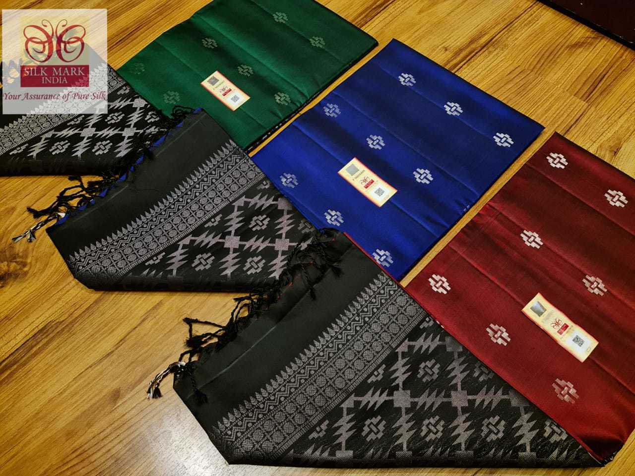 Blue With Black Kanjivaram Aravta Budda Soft Silk Saree