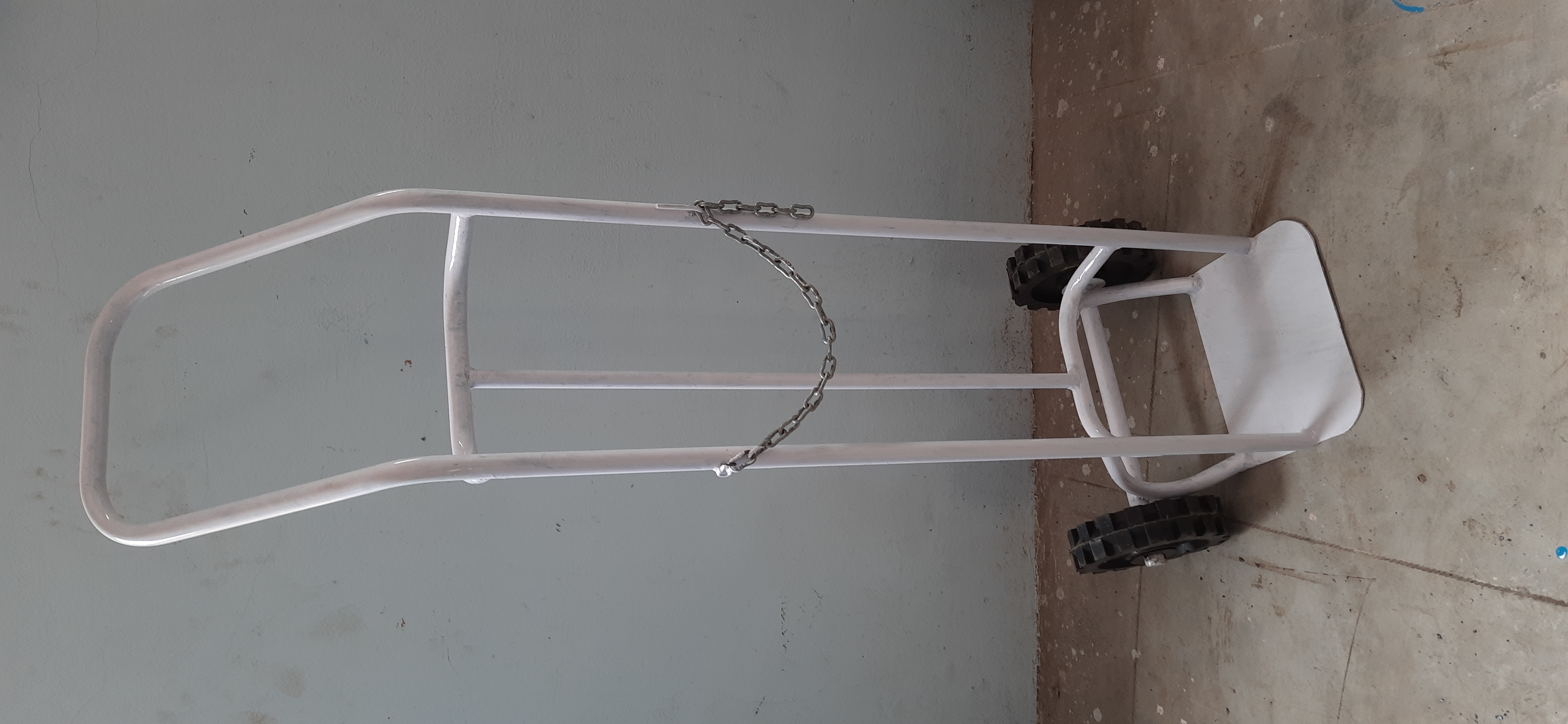 Oxygen Cylinder Trolley - Stainless Steel, Two-wheel Design | High Load Capacity For Medical Use