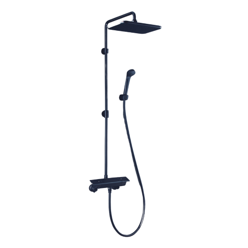 Black Overhead Rain Shower Set (Square/matte Black)